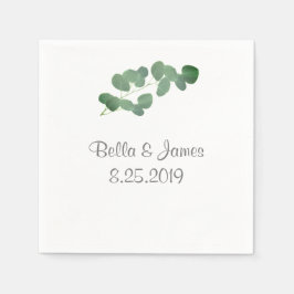 Elegante minimalistische Eucalyptus papieren serve Servet