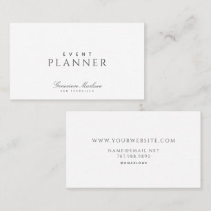 Elegante Minimalistische Evenementenplanner Visitekaartje