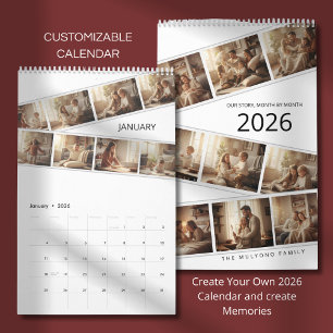 Elegante Minimalistische Familie Foto Agenda 2026  Kalender