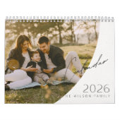 Elegante minimalistische familiefotokalender kalender (Hoes)