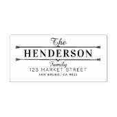 ELEGANTE MINIMALISTISCHE FAMILIENAAM & RETOURADRES RUBBERSTEMPEL (Afrduk)