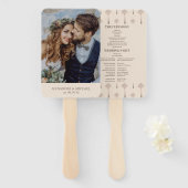 Elegante minimalistische Floral Art Deco bruiloft Handwaaier (Voorkant en achterkant)