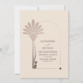 Elegante minimalistische Floral Art Deco bruiloft Kaart (Voorkant)