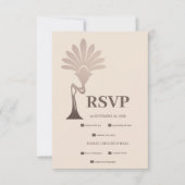 Elegante minimalistische Floral Art Deco bruiloft RSVP Kaartje (Voorkant)