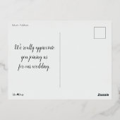 Elegante minimalistische Folie geletterde Bedankt  Folie Uitnodiging Briefkaart (Achterkant)