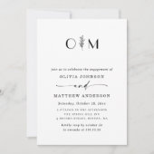 Elegante minimalistische formele huwelijksverlovin kaart (Voorkant)