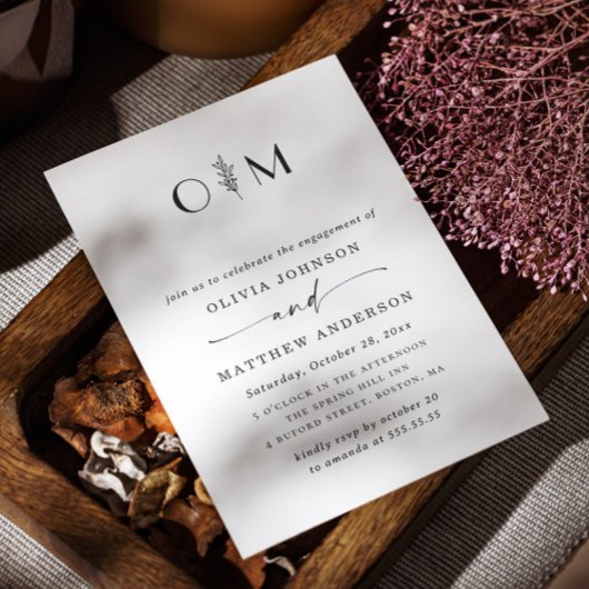 Elegante minimalistische formele huwelijksverlovin kaart