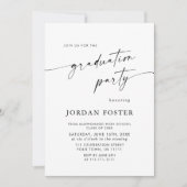 Elegante Minimalistische FOTO Afsluitfeest QR code Kaart (Voorkant)