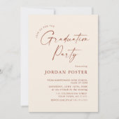 Elegante minimalistische foto afstudeerfeest QR-co Kaart (Voorkant)