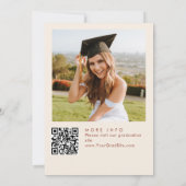 Elegante minimalistische foto afstudeerfeest QR-co Kaart (Achterkant)