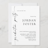 Elegante minimalistische foto afstudeerfeest QR-co Kaart (Voorkant)