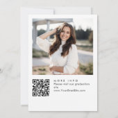Elegante minimalistische foto afstudeerfeest QR-co Kaart (Achterkant)