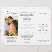 Elegante minimalistische foto bruiloft ceremonie p (Voorkant / Achterkant)