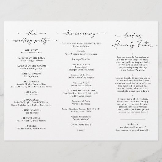 Elegante minimalistische foto bruiloft ceremonie p (Achterkant)