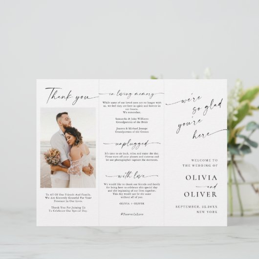 Elegante minimalistische foto bruiloft ceremonie p (Staand voorkant)