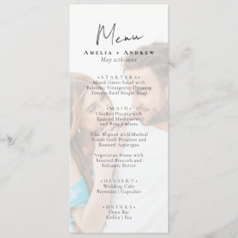 Elegante Minimalistische Foto Bruiloft Diner Menu