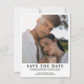 Elegante minimalistische foto bruiloft save the date (Voorkant)