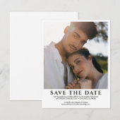 Elegante minimalistische foto bruiloft save the date (Voorkant / Achterkant)