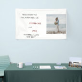 Elegante minimalistische foto bruiloft welkom spandoek (Beurs)