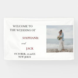 Elegante minimalistische foto bruiloft welkom spandoek