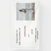 Elegante minimalistische foto bruiloft welkom spandoek (Verticaal)