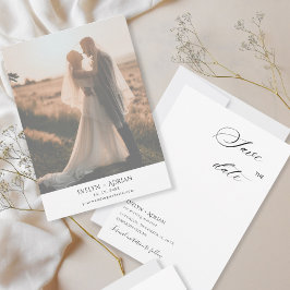 Elegante Minimalistische Foto Huwelijk Opslaan Dat Save The Date