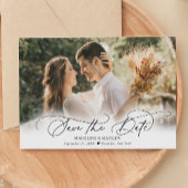 Elegante minimalistische foto kalligrafie bruiloft save the date