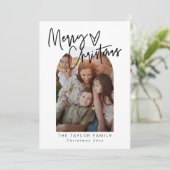 Elegante minimalistische foto kerst Kaart (Staand voorkant)