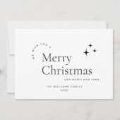 Elegante minimalistische foto Kerstmis groet Feestdagenkaart (Voorkant)