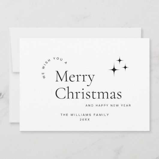 Elegante minimalistische foto Kerstmis groet Feestdagenkaart (Voorkant)