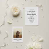 Elegante minimalistische foto met bewerkbare bruil kaart