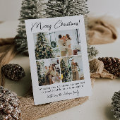 Elegante minimalistische foto moderne familie kers feestdagenkaart