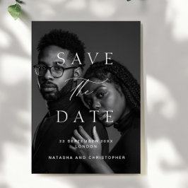 Elegante Minimalistische Foto-overlay Trouwdag Save The Date