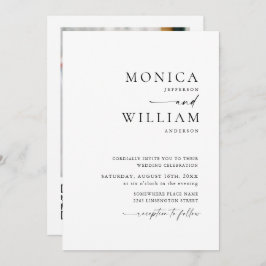 Elegante minimalistische foto QR code bruiloft Kaart