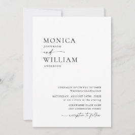 Elegante minimalistische foto QR code bruiloft Kaart