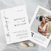 Elegante minimalistische foto QR code bruiloft Kaart