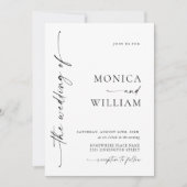 Elegante minimalistische foto QR code bruiloft Kaart (Voorkant)