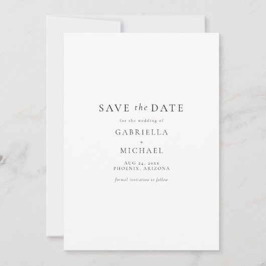 Elegante minimalistische foto QR-code Sla de datum Kaart (Voorkant)