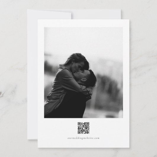 Elegante minimalistische foto QR-code Sla de datum Kaart (Achterkant)