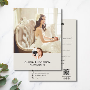 Elegante Minimalistische Foto QR Huwelijksfotograa Flyer