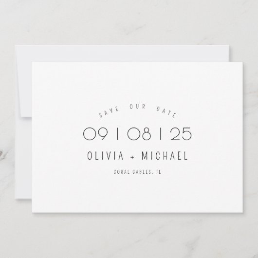Elegante Minimalistische Foto Save The Date (Voorkant)