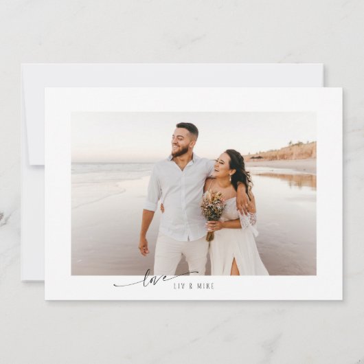 Elegante Minimalistische Foto Save The Date (Achterkant)