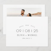 Elegante Minimalistische Foto Save The Date (Voorkant / Achterkant)