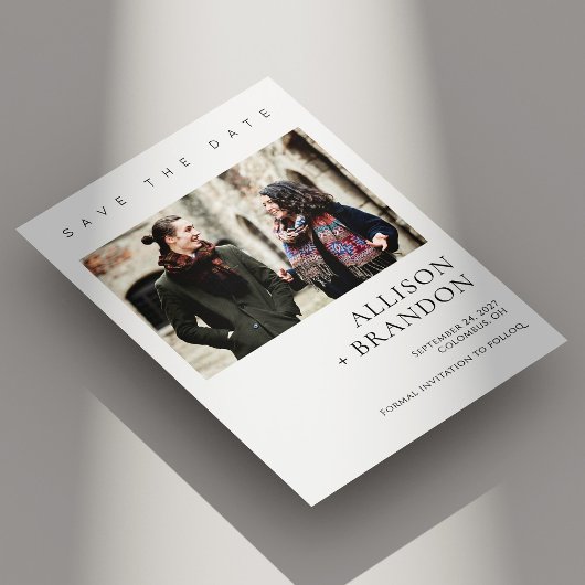 Elegante minimalistische foto Save the Date Kaart