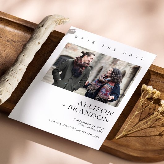 Elegante minimalistische foto Save the Date Kaart