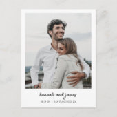Elegante minimalistische foto Save the Date Weddin Uitnodiging Briefkaart (Voorkant)