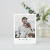 Elegante minimalistische foto Save the Date Weddin Uitnodiging Briefkaart (Staand voorkant)