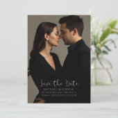 Elegante Minimalistische Foto Trouw Aankondiging (Staand voorkant)