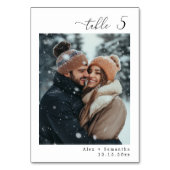 Elegante minimalistische foto trouwtafel nummer kaart (Achterkant)