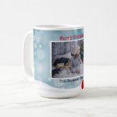 Elegante minimalistische foto Vrolijk Kerstfeest Koffiemok (Voorkant links)